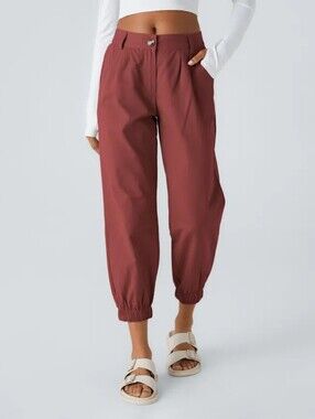 HALARA Mid Rise Casual Joggers with Pockets - Red